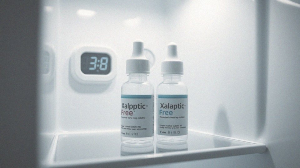 Jaką temperaturę należy utrzymywać dla kropli do oczu Xaloptic po otwarciu?